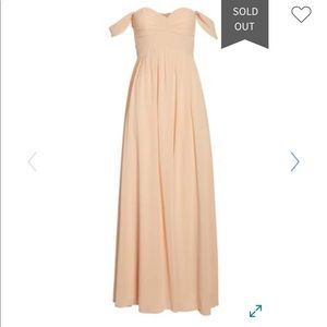 Lulus chiffon bridal dress bridesmaid S blush